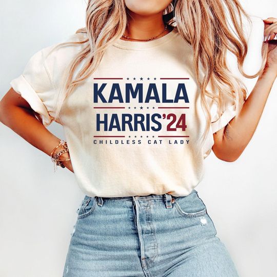Childless Cat Lady Kamala Harris Shirt, Madam President Tee, Harris Shirt