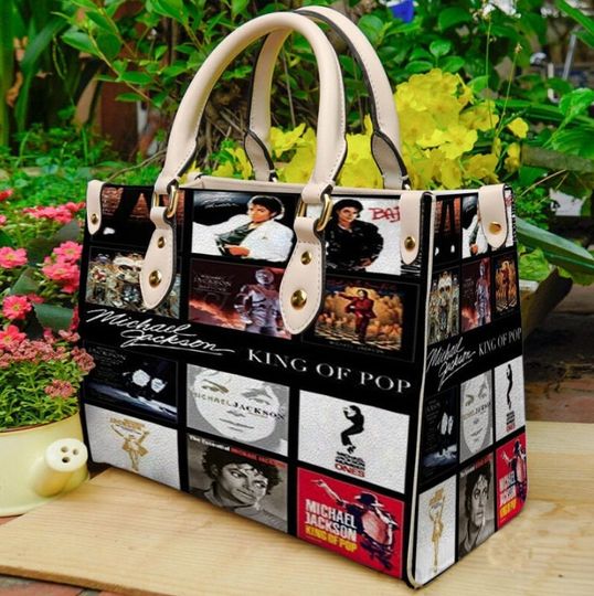 Michael Jackson Leather Bag, King Of Pop Women Purses, Michael Jackson Lovers Handbag,Handmade Bag,Shopping Bag