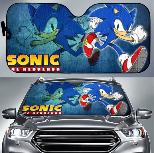 Sonic The Hedgehog Auto Sun Shades, Sonic Car Windshield, Car Accessories, Auto Decoration, Car Foldable Accessories for Sun Protection
