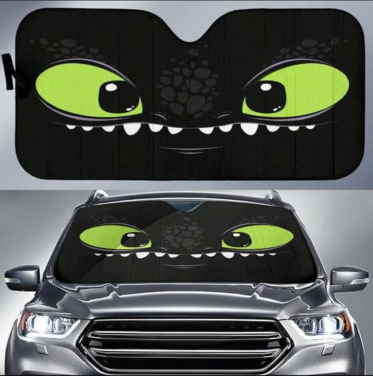 Toothless Auto Sun Shades, Toothless Car Accessories, Toothless Car Windshield, Auto Decoration, Car Foldable Accessories for Sun Protection
