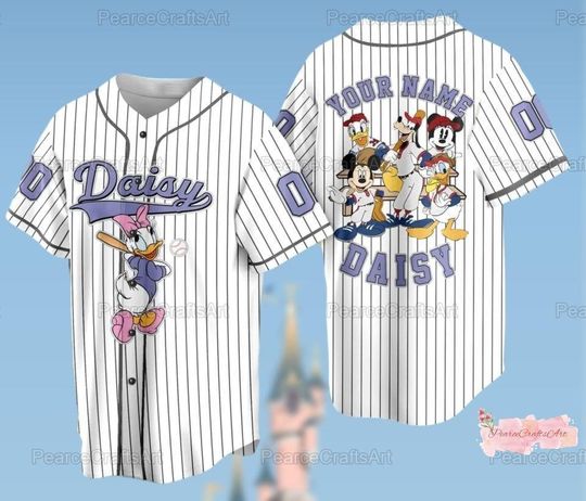Daisy Duck Baseball Shirt, Daisy Duck Jersey Shirt, Disney Daisy Baseball Shirt, Disney Daisy Shirt