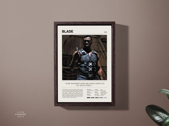 Blade Movie Poster | Wesley Snipes | Marvel Film | Stephen Norrington | Vintage Minimalist Poster | Home Wall Art
