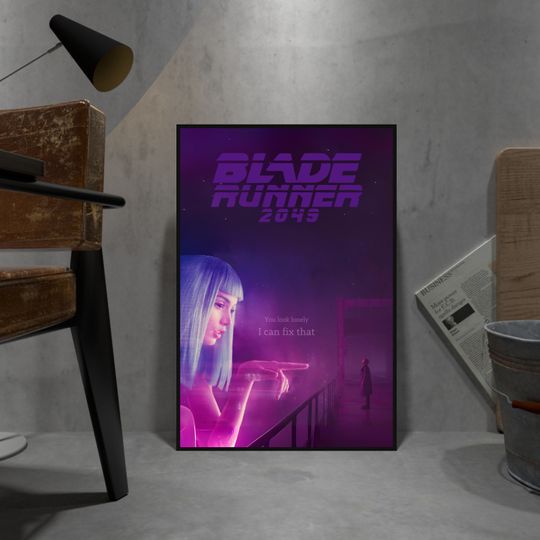Blade Runner 2049 Poster, Ana de Armas Wall Art, Ryan Gosling Wall Decor, Rolled Canvas Print, Movie Poster Gift