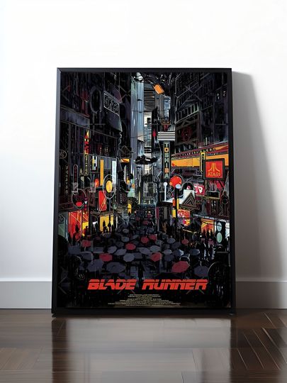 Blade Runner Poster, Harrison Ford Wall Painting, Roll Canvas Painting, Home Decor, Movie Poster Gift, Ready To Hang, Colorful Wall Decor