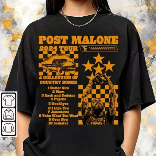 Post Malone Cotton Short Sleeve Shirt, Music fans Gift for men women Comfort Color, Malone Music The Album Shirt