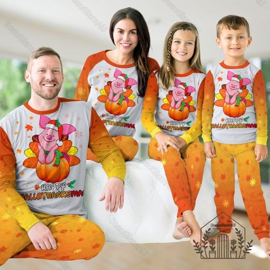 Halloween Family Pajamas Set, Winnie The Pooh Pajamas Set, Disney Piglet Pajamas Set