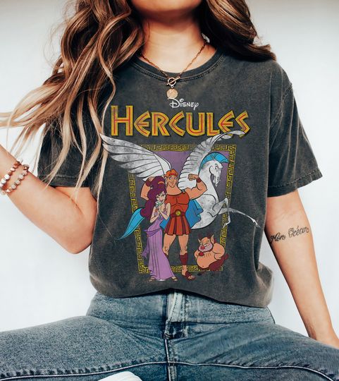 Disney Hercules Classic Movie Poster T-Shirt, Magic Kingdom Shirt, Family Matching Tee Disneyland Trip Gift Unisex Adult T-shirt Kid T-shirt