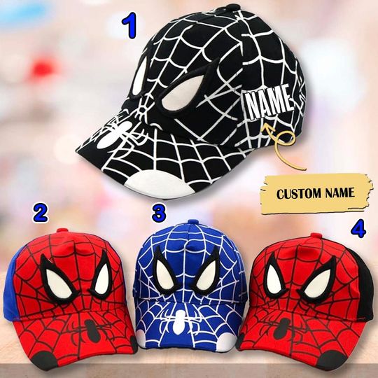 Personalize Name Spiderman Classic Cap, Funny Custom Name Baseball Cap, Movie Character Hat, Superhero Character Hat, Gift For Kid Adult