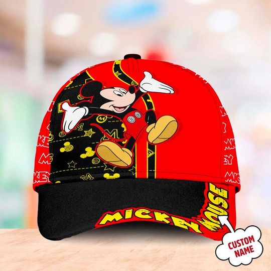 Iconic Happy Mouse Classic Cap, Happy Mouse Animated Movie Character Baseball Cap, Mouse Summer Trip Cartoon Hat, Gift For Kid And Adult