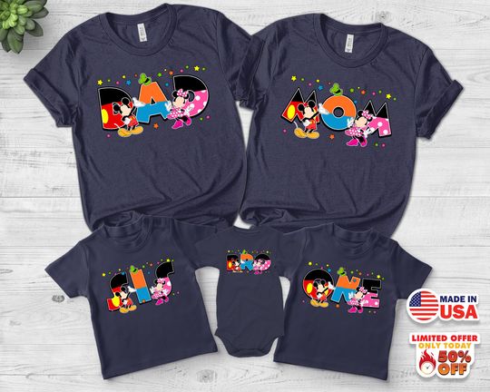 Custom Disney Mom and Dad Mickey And Friends Shirt / Mommy Daddy Matching / Mother's Day / Father's Day / Disney Couple Matching Shirt