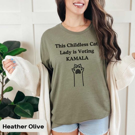Kamala Harris Shirt Childless Cat Lady, This Childless Cat Lady is Voting Kamala