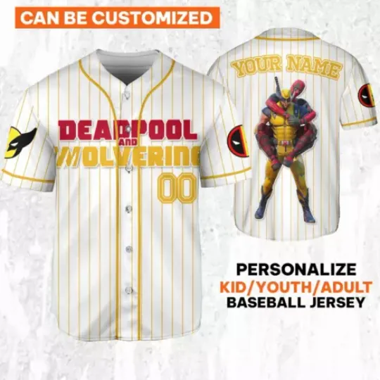 Custom Disney W and D Friendship Wolverine Simple 3D Baseball Jersey Shirt