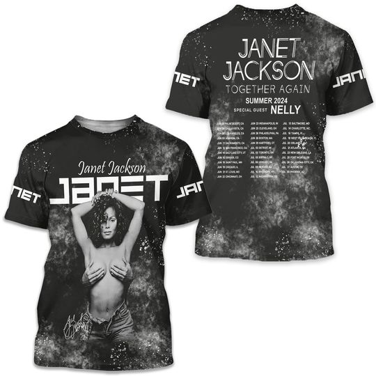 Janet Jackson Together Again 2024 3D T-Shirt
