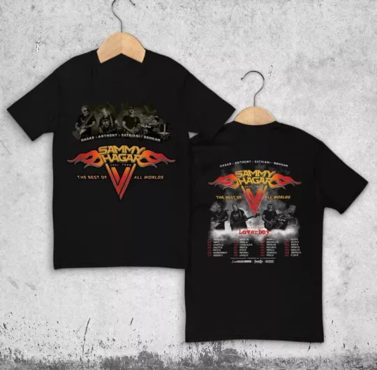 Loverboy Tour Shirt, Sammy Hagar Metal Double Sided T-shirt, Cotton Short Sleeve Shirt, Gift For Music Lover