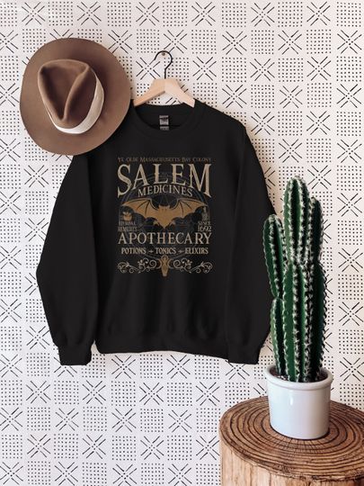 Salem Apothecary Halloween Sweatshirt, Retro Style Halloween Tee, Salem Witches Shirt, Salem Sweatshirt, Salem 1692 Hoodie