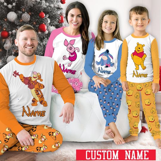 Custom Disneyy Pajama, Pooh Bear Piglet Tigger Eeyore Pajamas Halloween Christmas