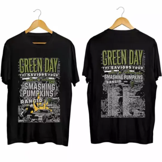Green Day Band Green Day the Saviors 2024 Tour 2 Sided T-shirt