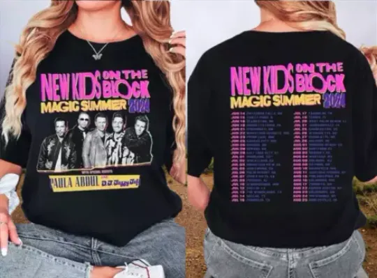 New Kids Block Tour 2024 Magic Summer T-Shirt Fa NKOT Block 40th Anniversary