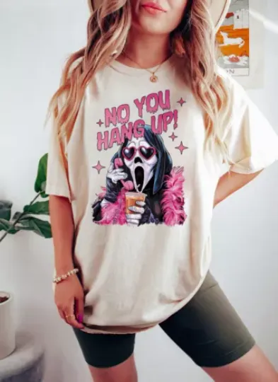 No You Hang Up Retro Halloween Scream Shirt, No You Hang Up Shirt