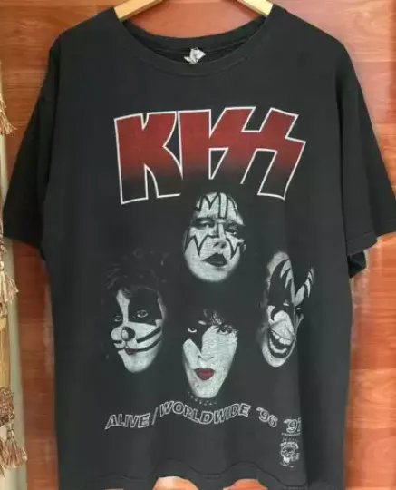 1996 Kiss Rock Band Basic Style Short Sleeve Unisex T-shirt