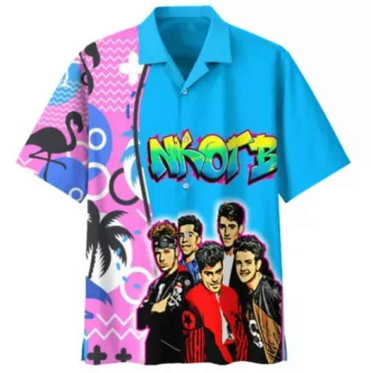 NK on The Block Summertime Hawaiian Shirt, Gift for Fans, Family Beach Shirt, Beach Vacation Shirt, Pool Outfit, GIft For Him Her