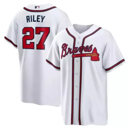 Braves White PRINTED Baseball Jersey Shirt
