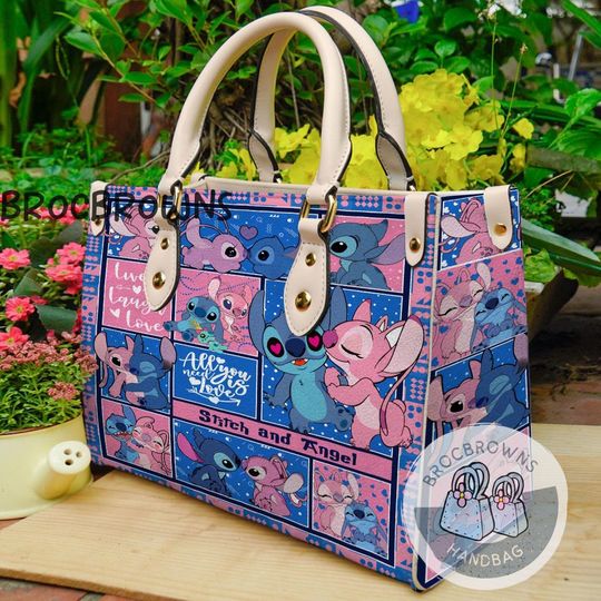 Disney Lilo and Stitch Leather Handbag, Cute Stitch Handbag, Crossbody Bag, Shopping Bag, Top Handle Bag