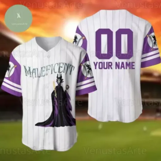 Personalized Maleficent Disney Villains 3D BASEBALL JERSEY SHIRT