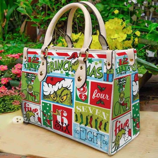 Grince handbag,Christmas Cute funny character Handbag, Anniversary funny character Handbag, Disney Leather Handbag, Shoulder Handbag,Gift for Christmas