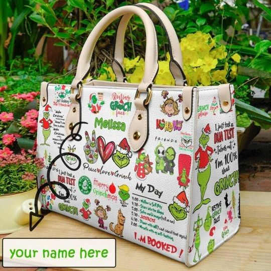 Personalized Christmas Cute funny character Handbag, Anniversary funny character Handbag, Disney Leather Handbag, Shoulder Handbag,Gift for Christmas