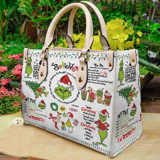 Christmas Handbag, Christmas Cute funny character Handbag, Anniversary funny character Handbag, Disney Leather Handbag, Shoulder Handbag,Gift for Christmas