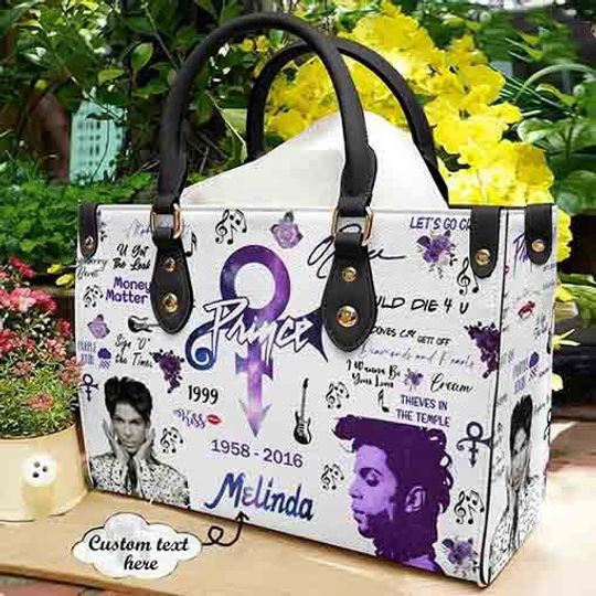 Prince Leather HandBag ,Prince Handbag Love Singer,Music Leather Bag,Travel handbag,Teacher Handbag,Handmade Bag,Custom Bag,Vintage Bags