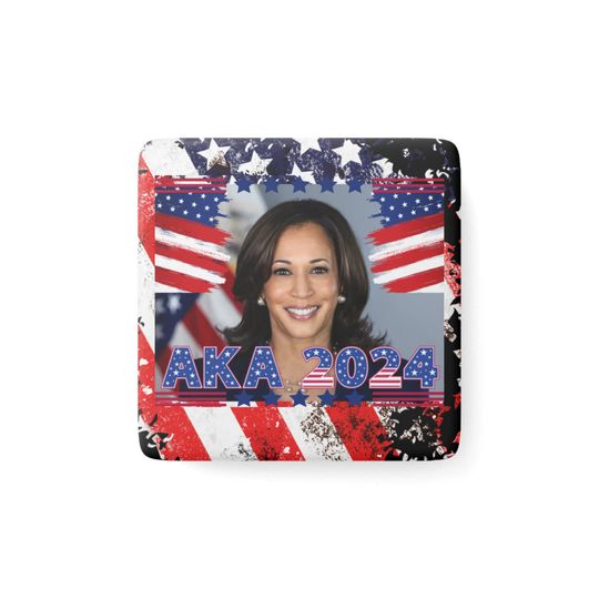AKA 2024 American Flag Porcelain Magnet | Kamala Harris | Magnet