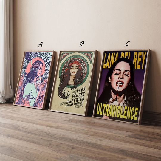 Lana Del Rey Vintage Poster, High Quality Canvas Print Art Posters, Gift for her, Gift for Him, Unframed