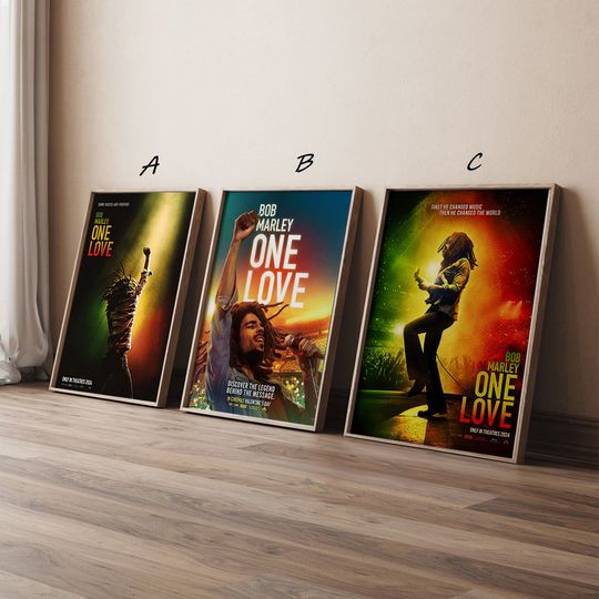 Bob Marley One Love 2024 Movie Poster, High Quality Canvas Print Art Posters, Gift for her, Gift for Him, Unframed