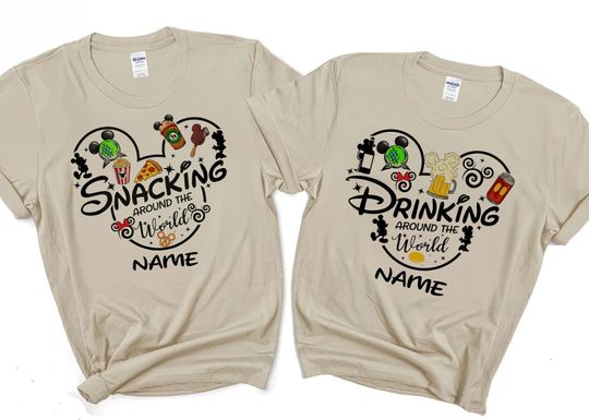 Drinking around the World, Snacking around the world, Epcot Cool Shirts, Disney Fun Shirts, Epcot Beer and Wine