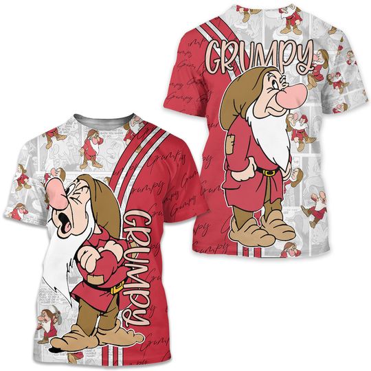 2024 Summer Disney 3D Print T-shirt Grumpy Dwarf 3D T-Shirt