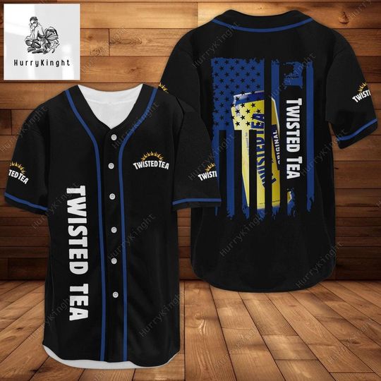 Twisted Tea American Flag Baseball Jersey, Twisted Tea Baseball Shirt, Twisted Tea Jersey, Twisted Tea Shirt, Uniform Baseball Team