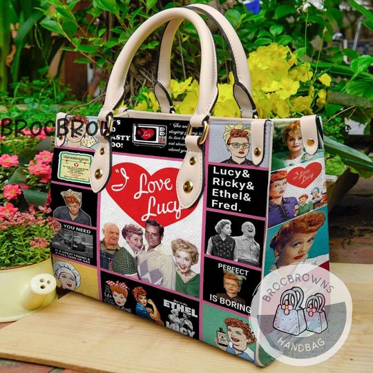 I Love Lucy Leather Handbag, I Love Lucy Handbag, Crossbody Bag, Shopping Bag, Top Handle Bag