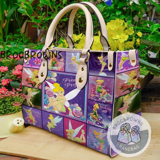 Tinker Bell Leather Handbag, Tinker Bell Handbag, Crossbody Bag, Shopping Bag, Top Handle Bag