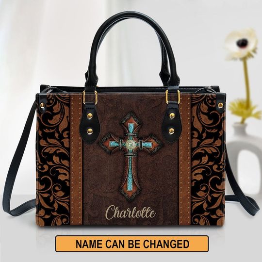 Personalized Cross Leather Bag,Women Jesus Leather Handbag,Crossbody Bag,Personalized Leather bag,Shoulder Handbag,Handmade Bag