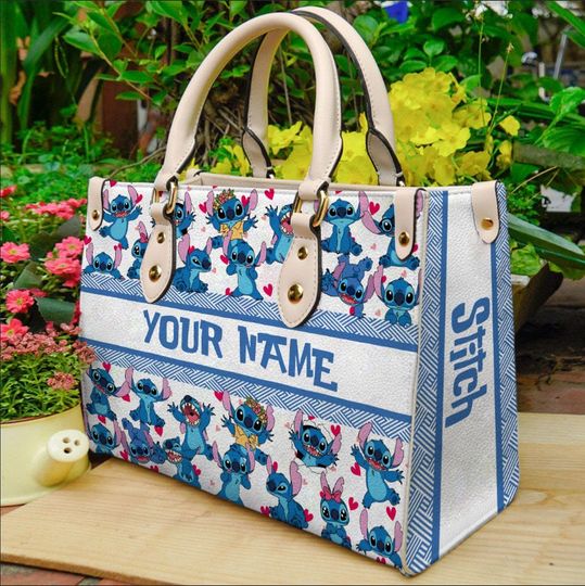 Personalized Stitch Leather HandBag,Disney Handbag,Stitch Leather Bag, Travel handbag, Teacher Handbag, Handmade Bag,Custom Bag,Vintage Bags