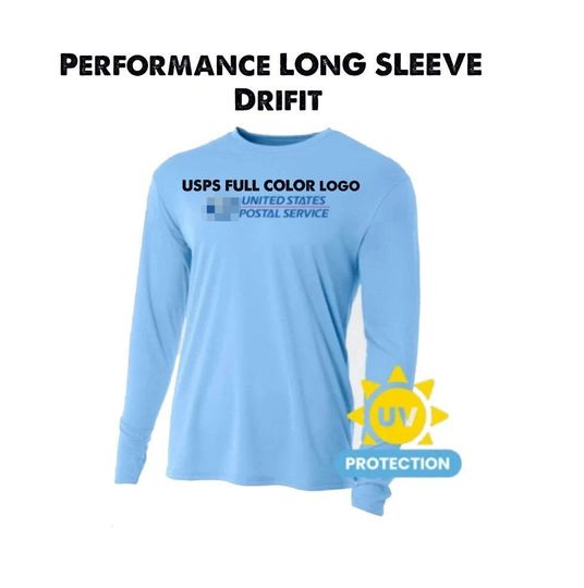Postal Service Long Sleeve Tshirt Dry fit PERFORMANCE UV protection Postal Worker, Post Office, Carrier, Rural Carrier