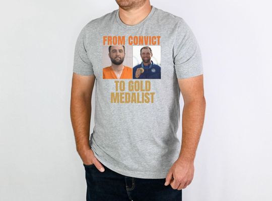 Scottie Scheffler From Convict to Gold Medal Olympic Champion Shirt, USA PGA TShirt, Golf Fan Merch