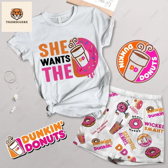 Dunkin' Donuts Shirt And Shorts Set, Dunkin Donuts T-Shirt, Funny Coffee Shirt, Dunkin Donuts Tee, Unisex Shorts, Birthday Gift