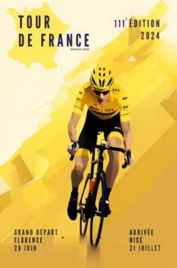 Official 2024 Tour de France Poster, Gift Poster