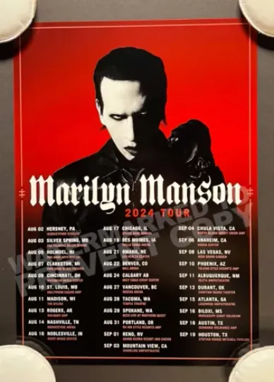 Marilyn Manson 2024 North America Tour Poster, Gift Poster