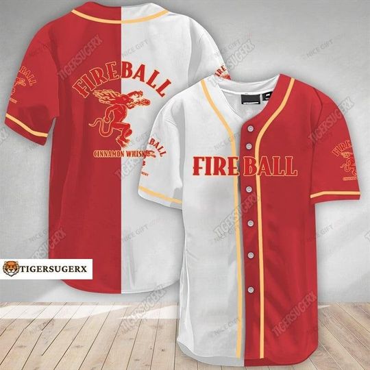 Fireball Baseball Jersey, Fireball Whisky Baseball Jersey, Fireball Jersey Shirt, Baseball Jersey Shirt, Shirt For Men, Gift For Dad