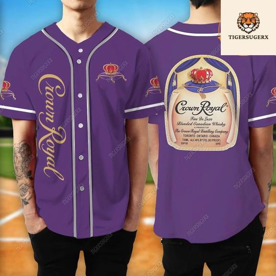 Crown Royal Jersey Shirt, Crown Royal Label Shirt, Crown Royal Baseball Jersey, Crown Royal Whisky Shirt, Whisky Baseball Shirt