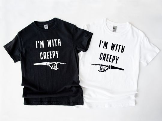 Couples Halloween Shirts - His And Hers Matching Halloween T-Shirt For Couples